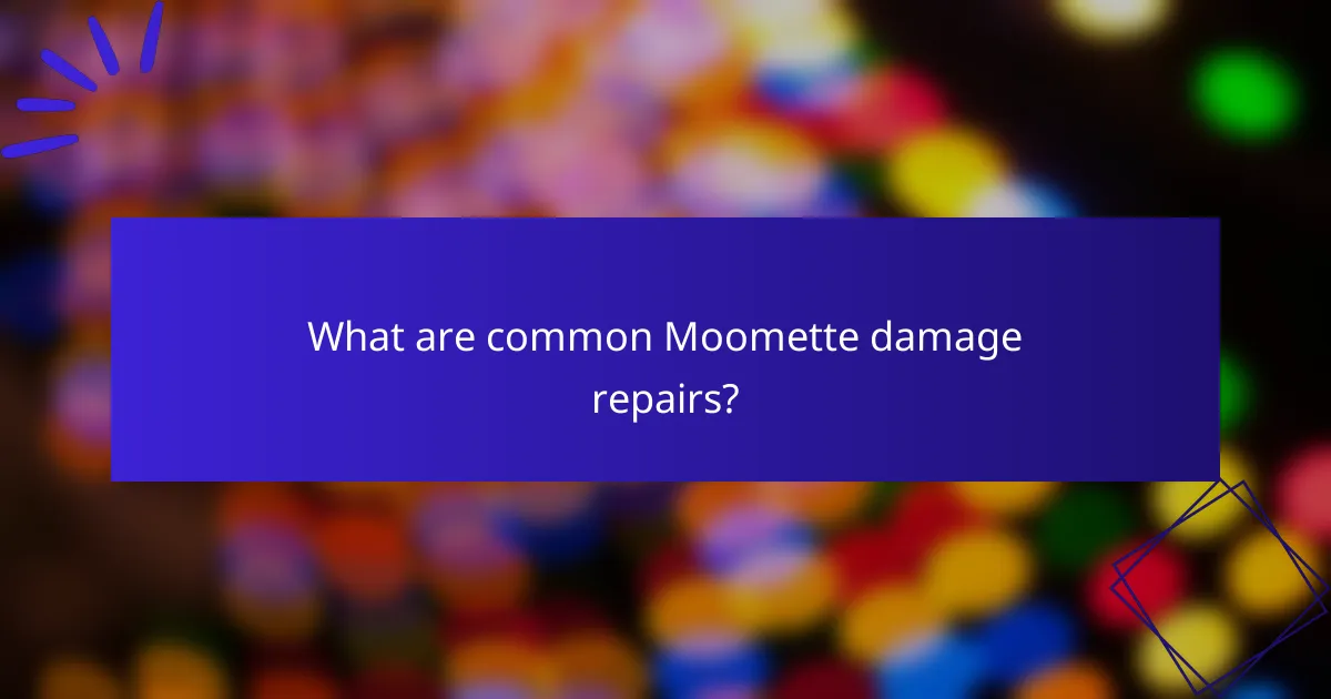What are common Moomette damage repairs?