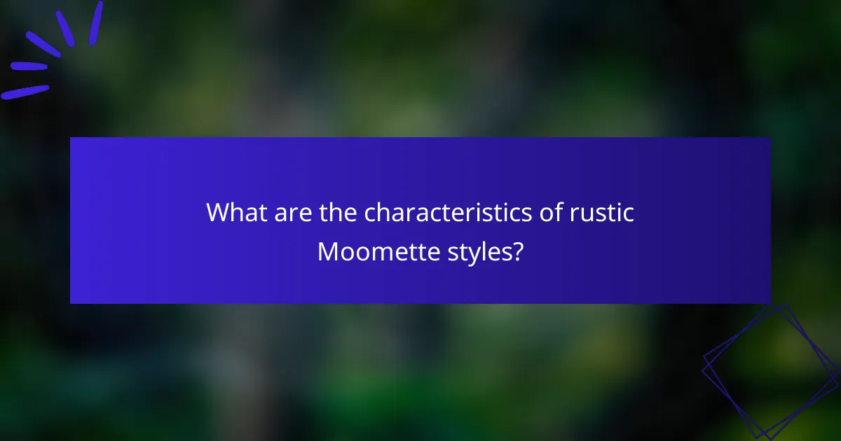 What are the characteristics of rustic Moomette styles?